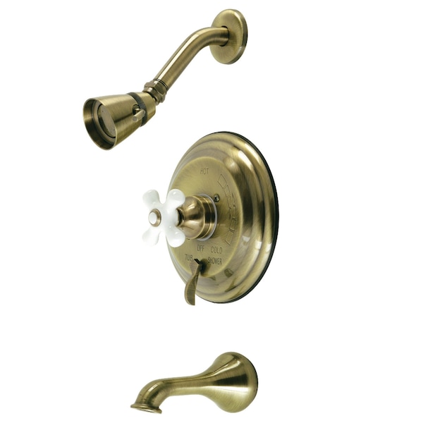 Kingston Brass KB36330PX Tub and Shower Faucet, Antique Brass KB36330PX - main
